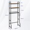 Over-The-Toilet Storage Rack 3-Tier with Anti-Tip Kit | 63.6" Tall Bathroom Organizer | Heavy-Duty Metal Frame, 30lb/Shelf, Multi-Room Freestanding Cabinet (Brown)